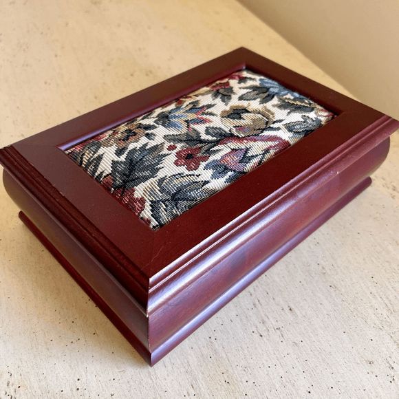 Storage & Organization Vintage 9s Wooden Quilted Jewelry Box Poshmark
